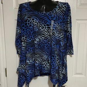Premise Blue and Black Patterned Tunic